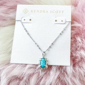 Kendra Scott Silver Piper Variegated Turquoise Magnesite Necklace